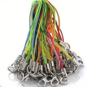 Vibrant Mix Lanyard Straps with Secure Silver Lobster Clasp , 12 Random Pcs